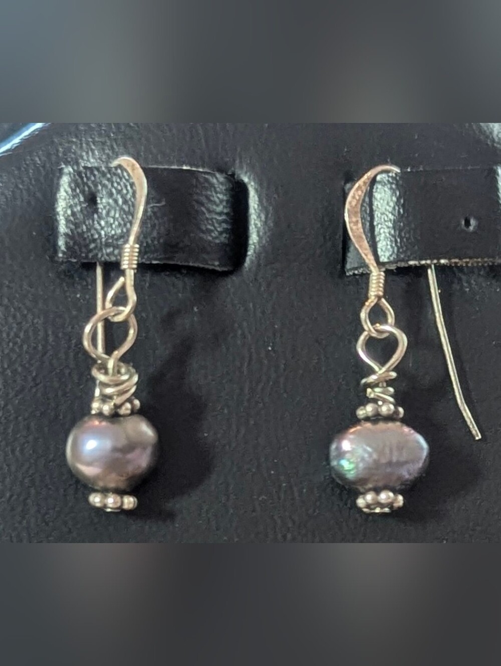 PrimalNeed OOAK Bali Sterling Silver Peacock FWPearl Illusion Necklace/Earrings - Picture 3 of 4